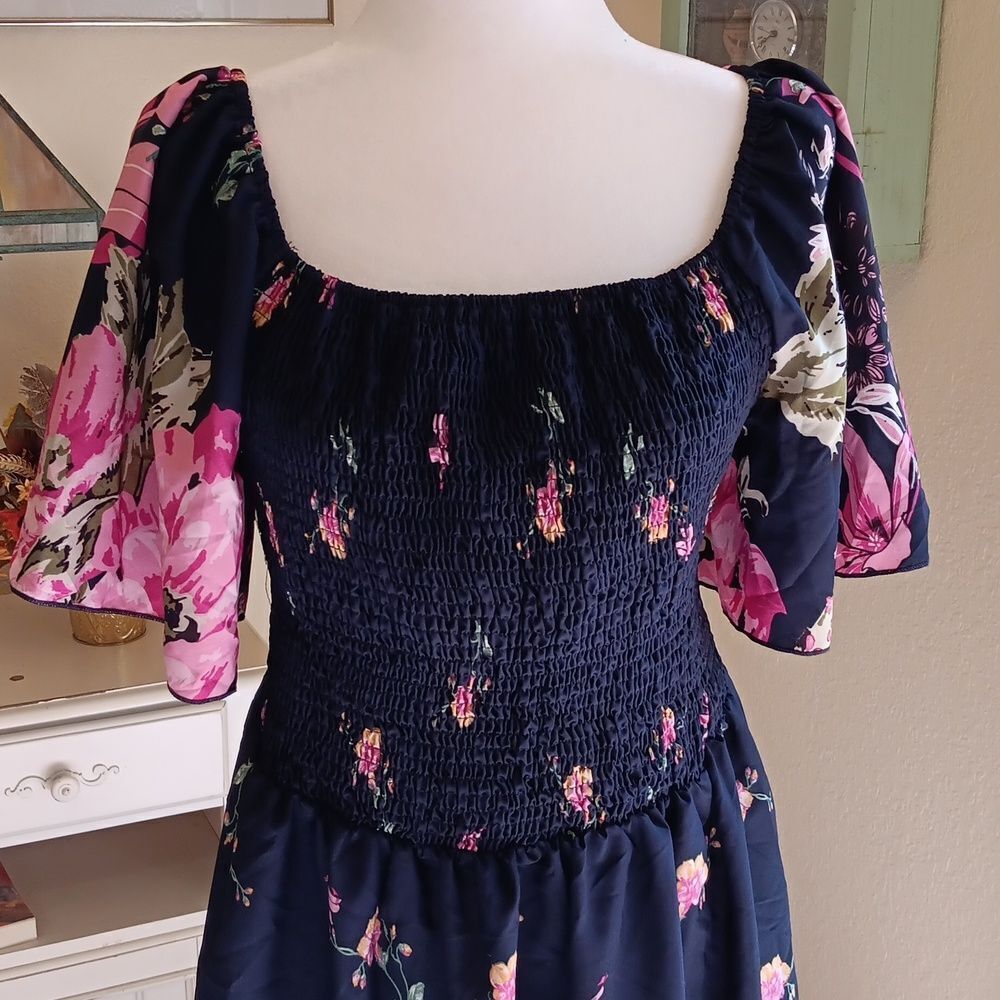 Shein Unity Plus Size Shirred Butterfly Sleeves C… - image 3